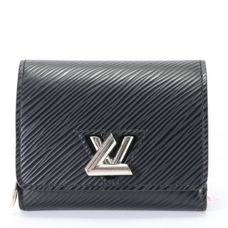 ルイヴィトン(LOUIS VUITTON)の極美品 ルイヴィトン エピ ポルトフォイユ ツイスト コンパクト M63322 レザー 三つ折り 財布 ノワール レディース メンズ EEM V1-4(財布)