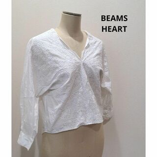 INTERNATIONAL GALLERY BEAMS - BEAMS HEART 刺繍 ブラウス 長袖 春夏 ホワイト レディース 白