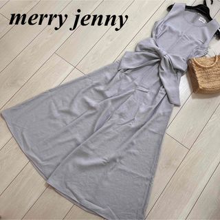 メリージェニー(merry jenny)のmerryjenny 美品　ビックリボン　フレアワイドパンツ　オールインワン(オールインワン)