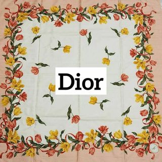 クリスチャンディオール(Christian Dior)の★Christian Dior★ 布地 クロス 花 チューリップ リボン ピンク(テーブル用品)