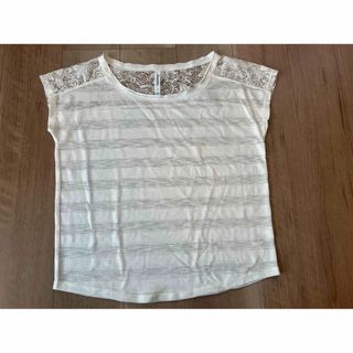 エアロポステール(AEROPOSTALE)のAeropostale レースのかわいいボーダートップス(カットソー(半袖/袖なし))