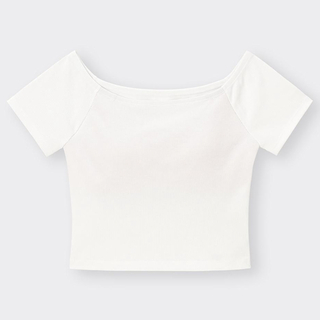GU ブラフィールクロップドオフショルダーT(Tシャツ(半袖/袖なし))