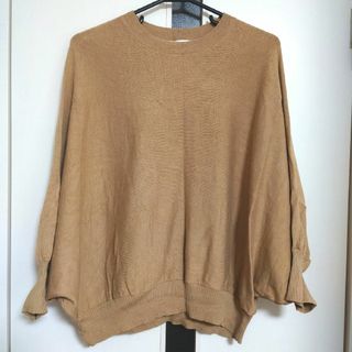 ノップドゥノッド(nop de nod)のセール♡美品・未使用に近い　ダークベージュ　コットンレーヨンバルーンニット(ニット/セーター)