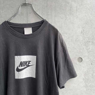 ナイキ(NIKE)の00年代 NIKE BOXロゴ Tシャツ スウォッシュ フェード ブラック(Tシャツ/カットソー(半袖/袖なし))