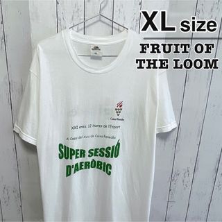 フルーツオブザルーム(FRUIT OF THE LOOM)のFRUIT OF THE LOOM　Tシャツ　XL　ホワイト　白　USA古着(Tシャツ/カットソー(半袖/袖なし))