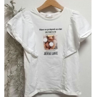 ジェニィラブ(JENNI love)の美品♡150♡ジェニィラブフリル半袖プリントTシャツ(Tシャツ/カットソー)