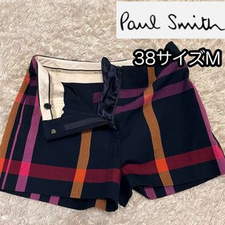 ポールスミス(Paul Smith)の38サイズ【ポールスミス】チェック柄総柄ショートパンツ 紺ネイビーピンクオレンジ(ショートパンツ)