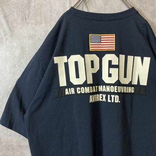 アヴィレックス(AVIREX)の【極美品、希少2XL】AVIREX激レアTシャツTOPGUNビッグロゴ入手困難(Tシャツ/カットソー(半袖/袖なし))