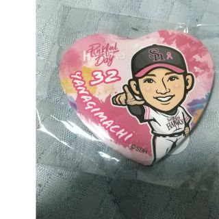 若鷹ガチャ、ピンクフルデー、ソフトバンクホークス柳町選手缶バッチ(記念品/関連グッズ)