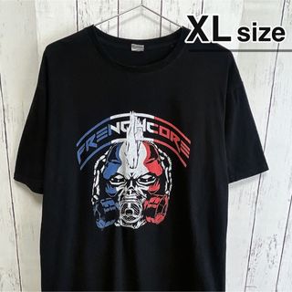 MUSIC TEE - USA古着　Tシャツ　XL　ブラック　プリント　フレンチコア　ハードコア　ロック