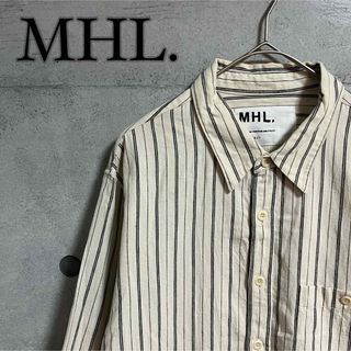MHL. - 【リネン混】MHL. マーガレットハウエル　ストライプ柄　シャツ　アイボリー
