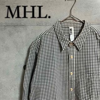 エムエイチエル(MHL.)の【定番】MHL. マーガレットハウエル　ギンガムチェック　柄　シャツ　白　黒(シャツ)