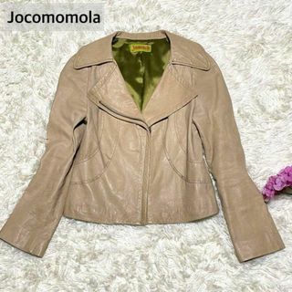 ホコモモラ(Jocomomola)のホコモモラ レザージャケット ライダース 本革 総裏地 ポケット ベージュ L(ライダースジャケット)