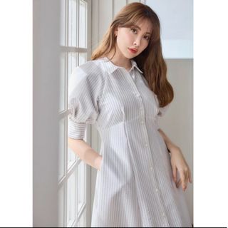 ハーリップトゥ(Her lip to)のHerlipto Volume Sleeve Stripe Dress(ロングワンピース/マキシワンピース)