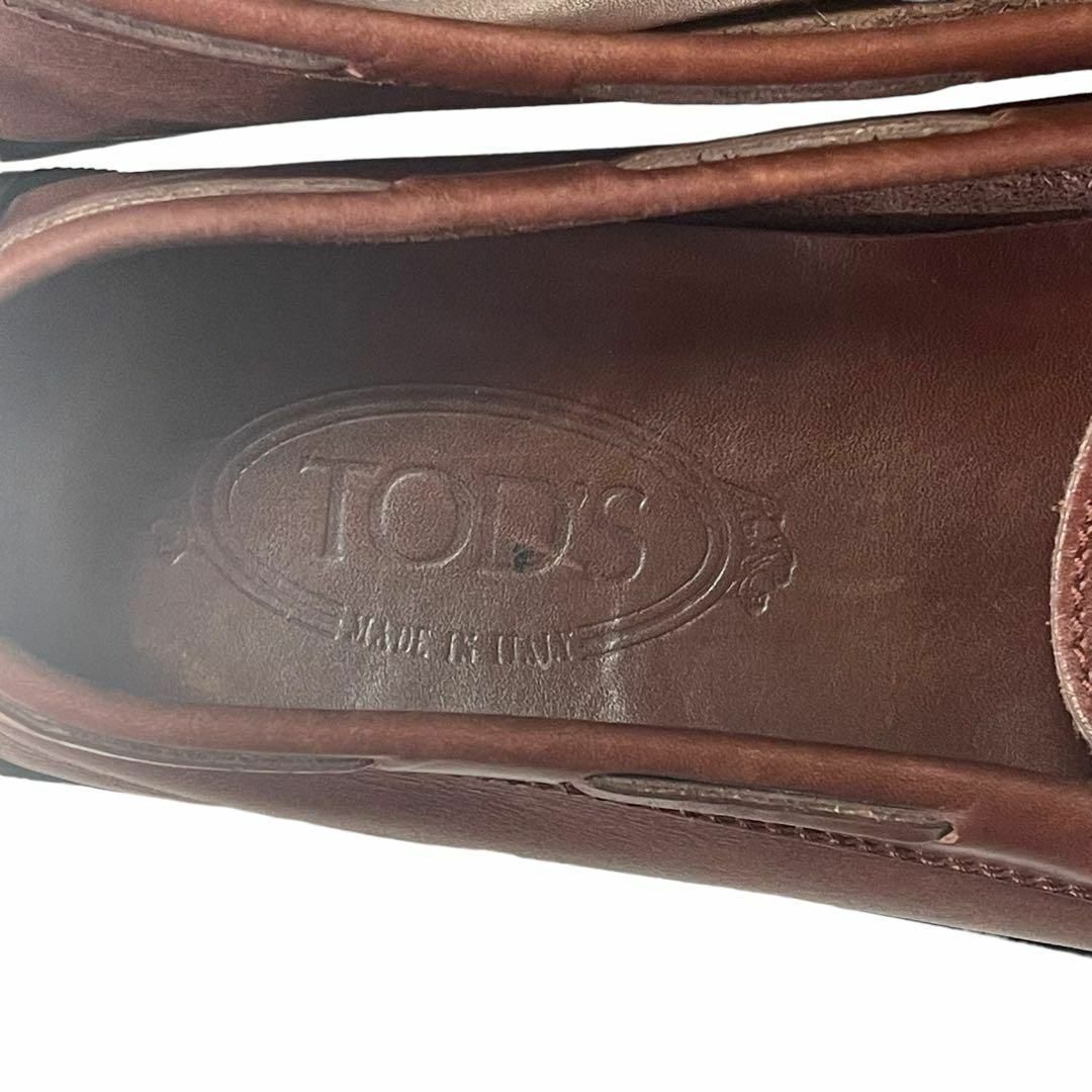 美品 トッズ 7 1/2 ゴンミーニドライビングシューズ 26.5cm ブラウン 美品 トッズ 7 1/2 ゴンミーニドライビングシューズ 26.5cm ブラウン