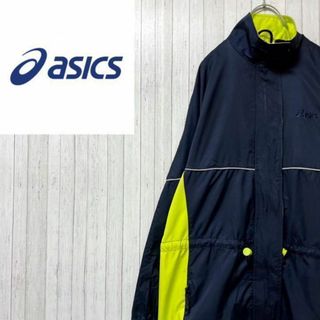 asics - アシックス　ジップアップジャケット　刺繍ロゴ　スポーツ　ジム　ランニング　M