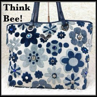 Think Bee! - 美品 シンクビー ハート 花柄 ビジュー A4収納可能 2way トートバッグ