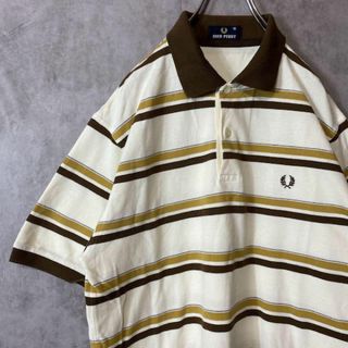 フレッドペリー(FRED PERRY)の【好配色、ボーダーポロ】FRED PERRYワンポイント刺繍ロゴ古着在原みゆ紀(ポロシャツ)