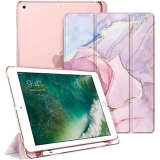 【色:柄XマーブルピンクA】Fintie iPad 9.7 2018 2017 (タブレット)