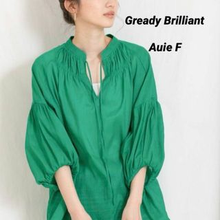 グレディブリリアン(Gready Brilliant)の【美品】グレディブリリアン Auie F★リネンブレンド　ギャザーブラウス(シャツ/ブラウス(長袖/七分))