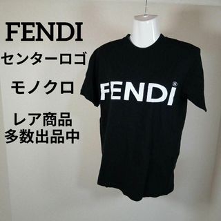 フェンディ(FENDI)のす498美品　フェンディ　Tシャツ　カットソー　38　ズッカロゴ　センターロゴ(Tシャツ(半袖/袖なし))