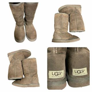 アグオーストラリア(UGG AUSTRALIA)の美品　UGG ムートンブーツ　クラッシックトール　ボア　ふわモコ　チョコレート(ブーツ)