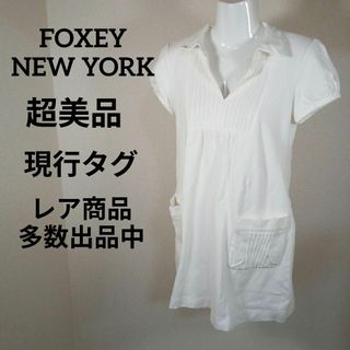 フォクシーニューヨーク(FOXEY NEW YORK)のす510超美品　フォクシーニューヨーク　チュニック　40　現行ライン　ホワイト(チュニック)