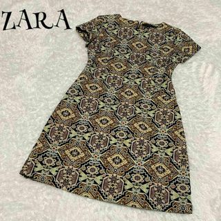 ZARA TRAFALUC ザラティーアールエフ ☆ 総柄ワンピース(ひざ丈ワンピース)