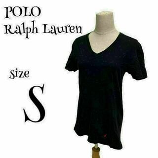 POLO RALPH LAUREN - POLO Ralph Lauren ☆ VネックTシャツ 黒 ポニー 刺繍ロゴ