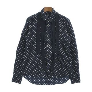 コムデギャルソン(COMME des GARCONS)のCOMME des GARCONS カジュアルシャツ M 紺x白(ドット) 【古着】【中古】(シャツ/ブラウス(長袖/七分))