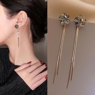 ❤️大人気❤️シルバー ロング ピアス タッセル チェーンピアス パーティー