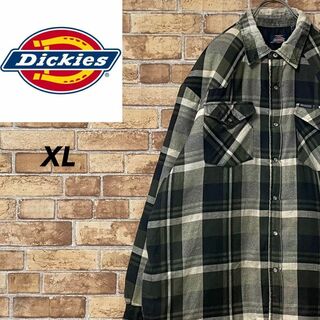 Dickies - ディッキーズ　中綿キルティングジャケット　シャツ　ビッグシルエット　チェックXL