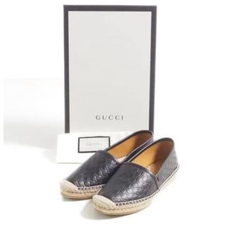 Gucci - 新品、GUCCI、グッチ、エスパドリーユ、本革、レザー、スリッポン、サンダル