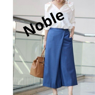 Noble - 美品 NOBLE  ノーブル ラップ ワイドパンツ M スカンツ ブルー