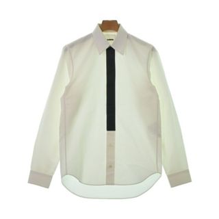 ジルサンダー(Jil Sander)のJIL SANDER ジルサンダー カジュアルシャツ 37(XS位) 白x黒 【古着】【中古】(シャツ)