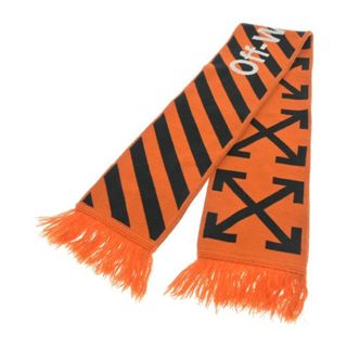 オフホワイト(OFF-WHITE)のOFF-WHITE オフホワイト マフラー - オレンジx黒x白 【古着】【中古】(マフラー)