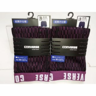 コンバース(CONVERSE)のＦ）Ｌ2枚）紫柄）コンバース★ボクサーブリーフ 前開き B2342C2C (ボクサーパンツ)