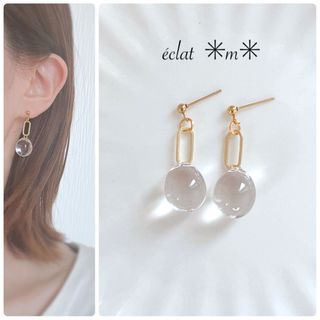 クリアドロップ×ゴールド　ピアス(ピアス)