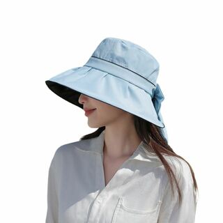 【色: ライトブルー】【2024年夏のNEWスタイル】UVカット 帽子 レディー(その他)