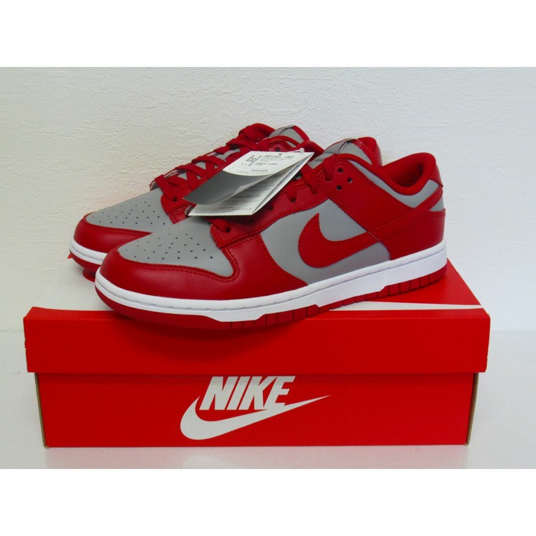 NIKE - NIKE DUNK LOW RETRO ナイキ ダンク ロー 灰/赤 US8.5の NIKE - NIKE DUNK LOW RETRO ナイキ ダンク ロー 灰/赤 US8.5の