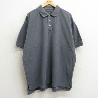 XL★古着 アロー 半袖 ポロ シャツ メンズ 大きいサイズ コットン グレー 24may23 中古 トップス