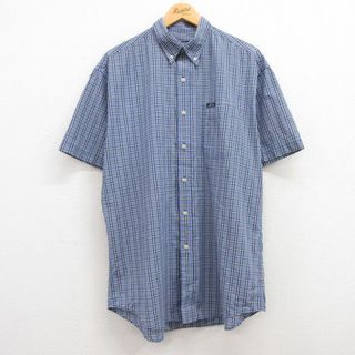 Ralph Lauren - XL★古着 ラルフローレン Ralph Lauren チャップス 半袖 ブランド シャツ メンズ 90年代 90s ボタンダウン 紺他 ネイビー チェック 24may23 中古 トップス