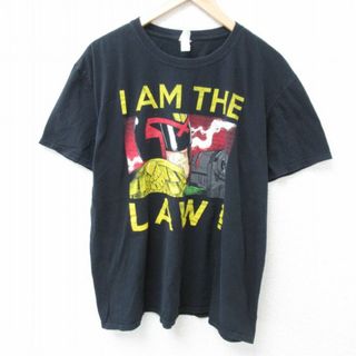 XL★古着 半袖 Tシャツ メンズ 映画 ジャッジドレッド コットン クルーネック 黒 ブラック 【spe】 24may23 中古(Tシャツ/カットソー(半袖/袖なし))