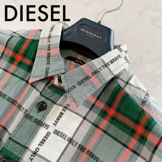 ディーゼル(DIESEL)の美品【DIESEL】チェック柄 ロゴライン 長袖 ウエスタンシャツ M（L相当）(シャツ)