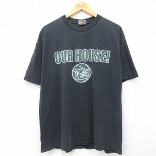 XL★古着 半袖 ビンテージ Tシャツ メンズ 00年代 00s ミシガンステートスパルタンズ バスケットボール 大きいサイズ コットン クルーネック 黒 ブラック 24may23 中古(Tシャツ/カットソー(半袖/袖なし))