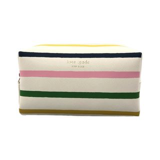 ケイトスペードニューヨーク(kate spade new york)の美品 ケイトスペード kate spade ポーチ ストライプ柄 レディース(ポーチ)