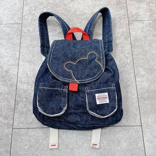 ミキハウス(mikihouse)の【 美品 】 ミキハウス デニム リュック 赤ちゃん  ベビー クマ (リュックサック)