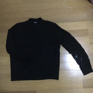 マウジー(moussy)のmoussy 黒レーストップス(カットソー(長袖/七分))