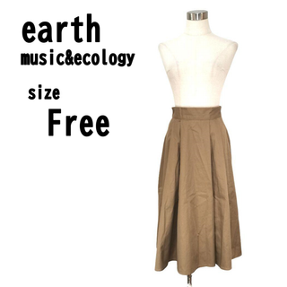 【F】earth music&ecology 薄手 スカート ベージュ 春夏向け(ひざ丈スカート)