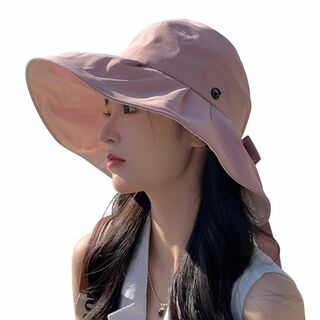 【色: ピンク】[SooPii] UVカット帽子 レディース ハット【つば広・全(その他)